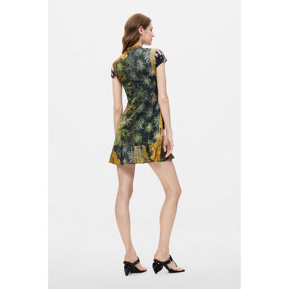 Desigual Blumenmuster Kleid mit Kurzärmeln  