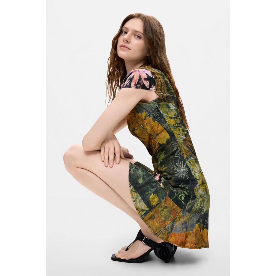 Desigual Blumenmuster Kleid mit Kurzärmeln  