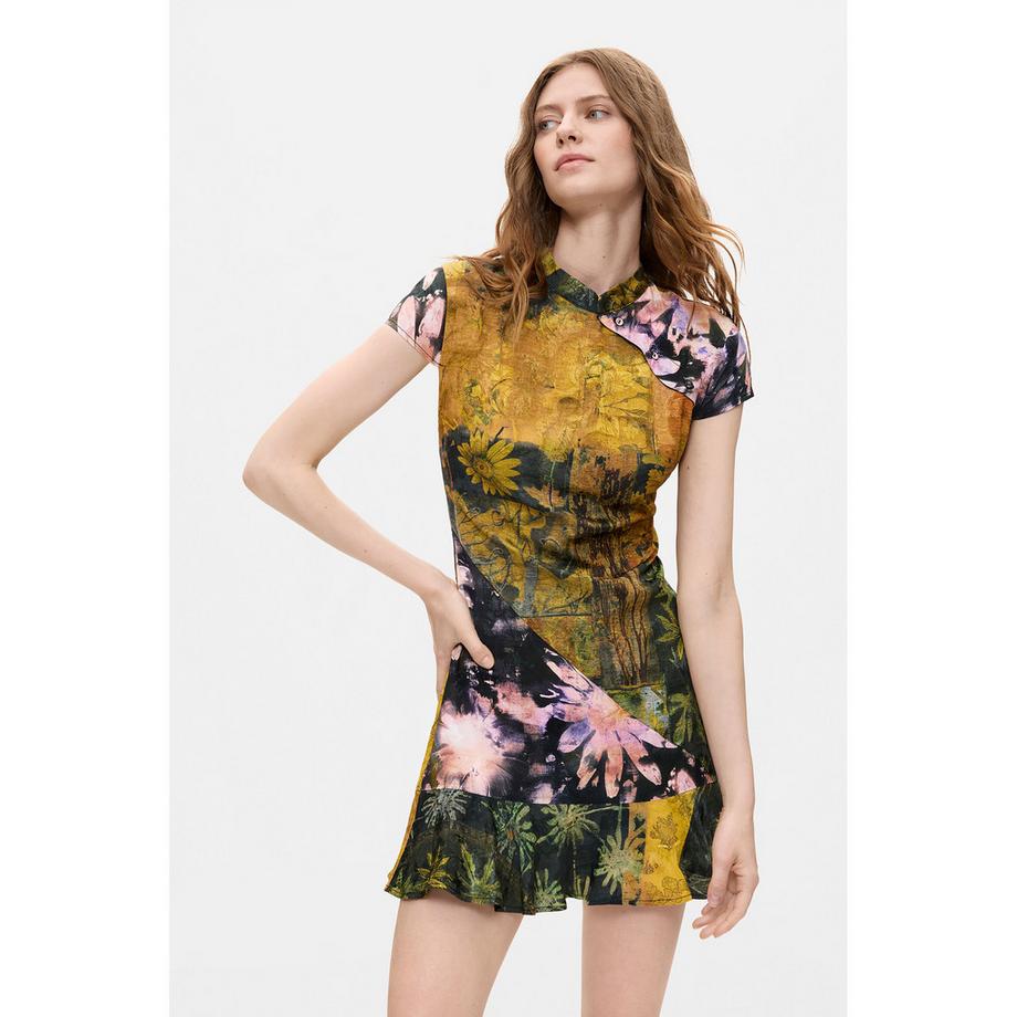 Desigual Blumenmuster Kleid mit Kurzärmeln  