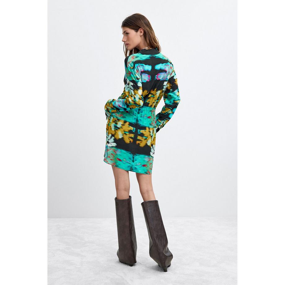 Desigual Robe chemise imprimée avec ceinture à cordon de serrage  