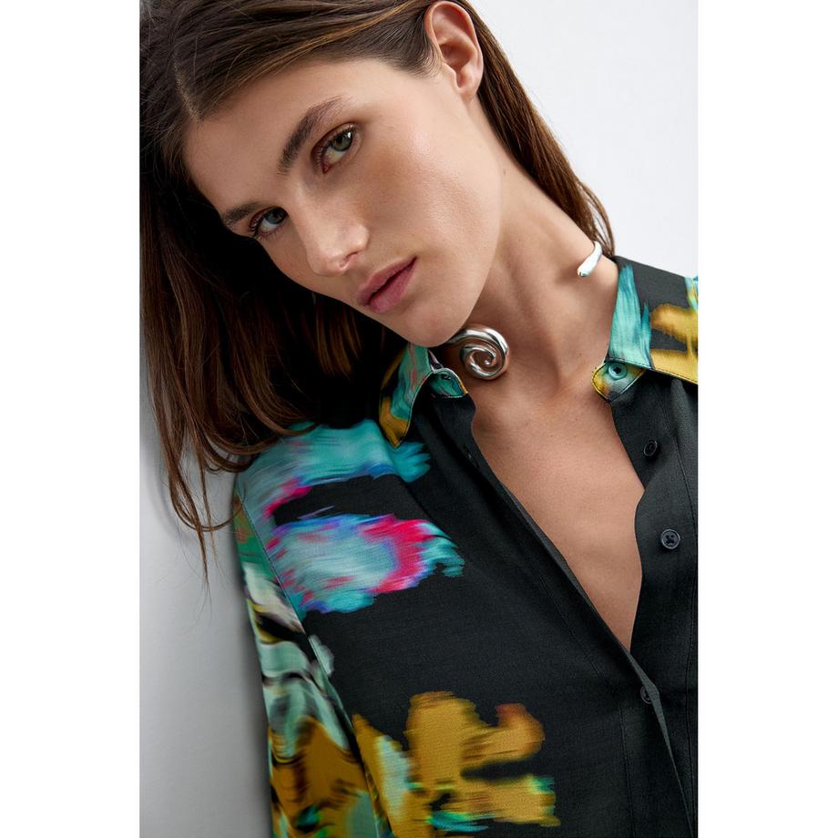 Desigual Robe chemise imprimée avec ceinture à cordon de serrage  