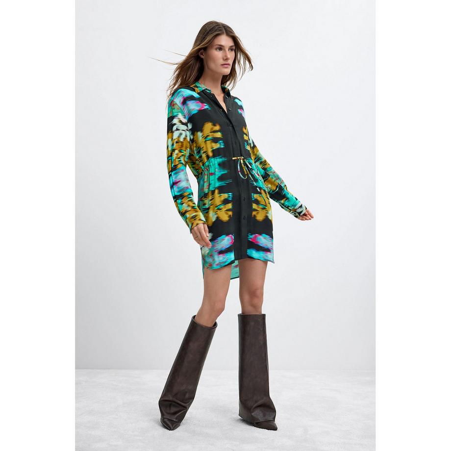 Desigual Robe chemise imprimée avec ceinture à cordon de serrage  