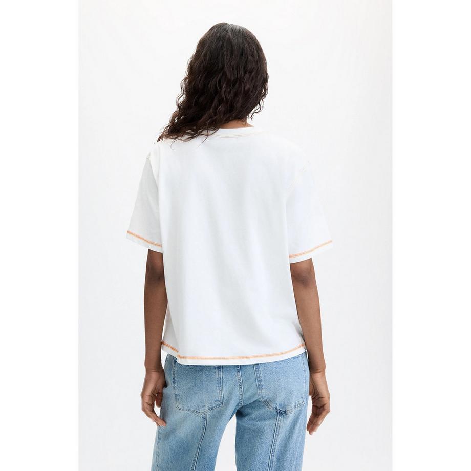 Desigual T-Shirt a Maniche Corte Stampa Floreale  