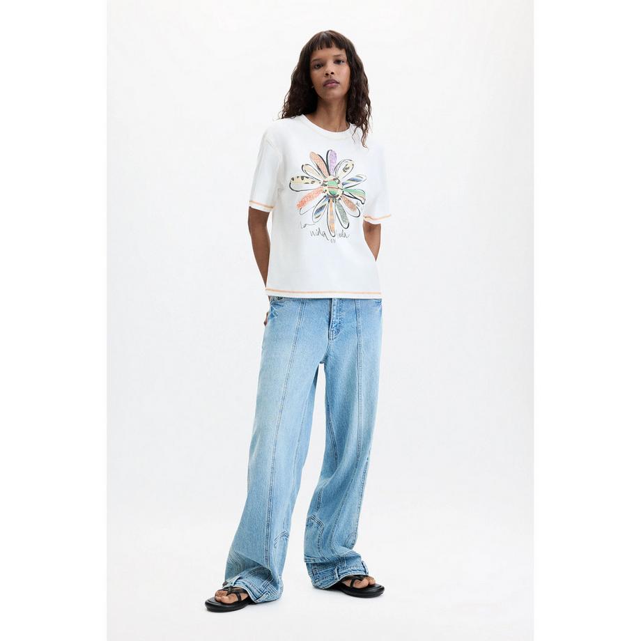 Desigual T-Shirt a Maniche Corte Stampa Floreale  