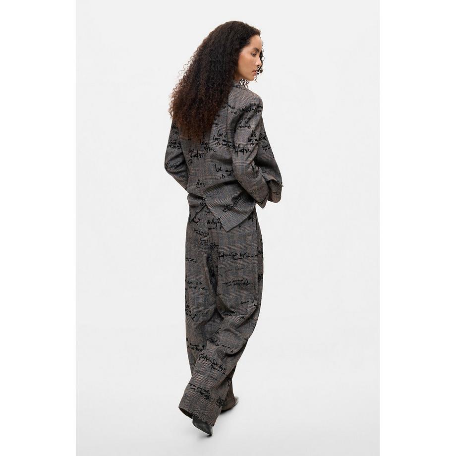 Desigual Pantalon large à imprimé script  