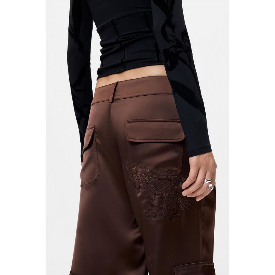 Desigual Pantalon cargo ample avec broderie  