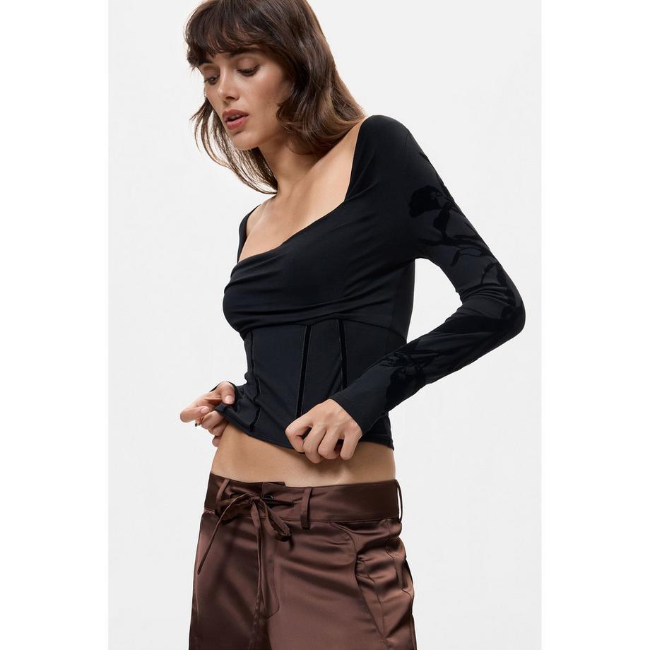 Desigual Pantalon cargo ample avec broderie  