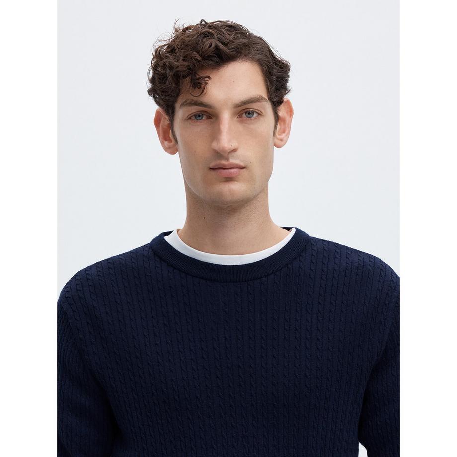 SELECTED Maglione a maglia intrecciata  