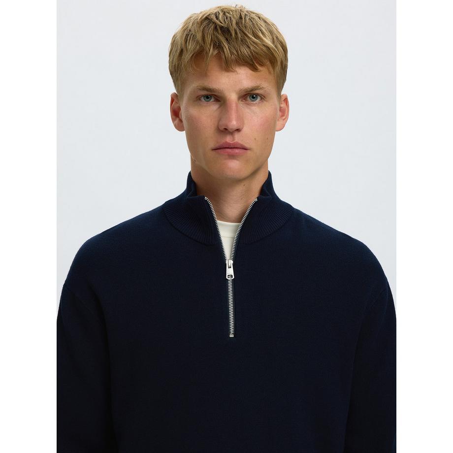 SELECTED Pullover con mezza cerniera  