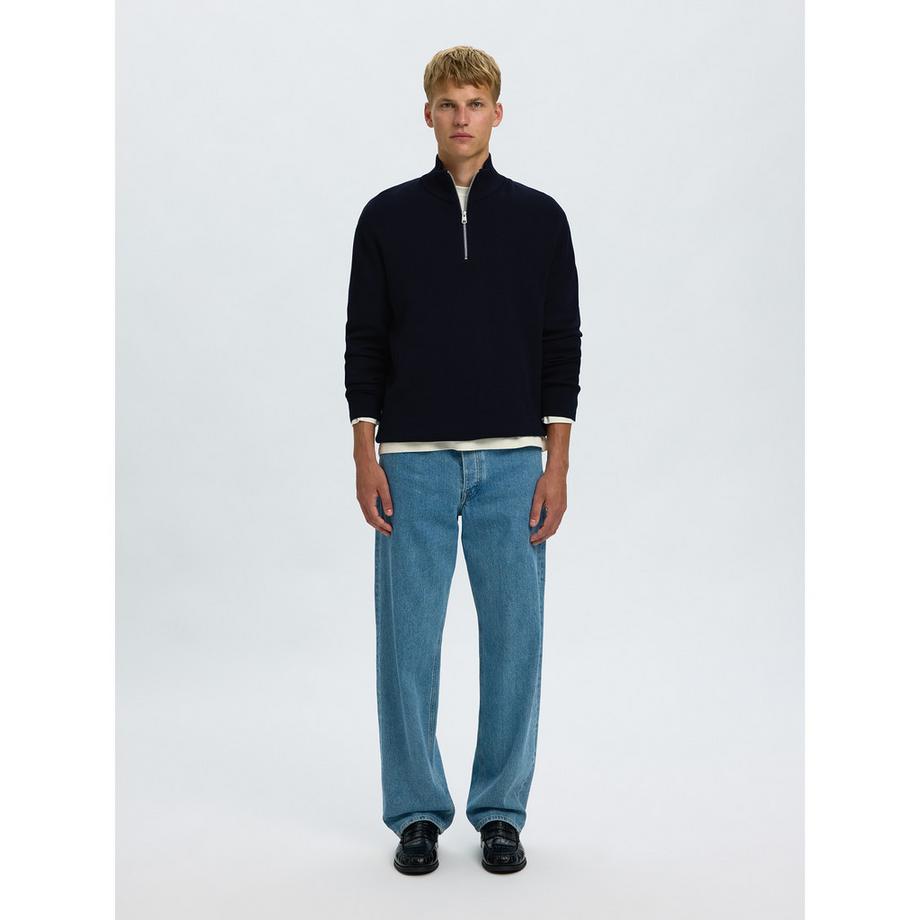 SELECTED Pullover con mezza cerniera  