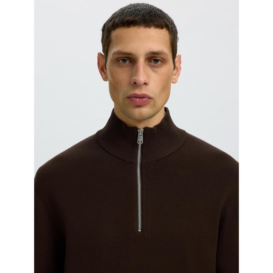 SELECTED Pullover con mezza cerniera  