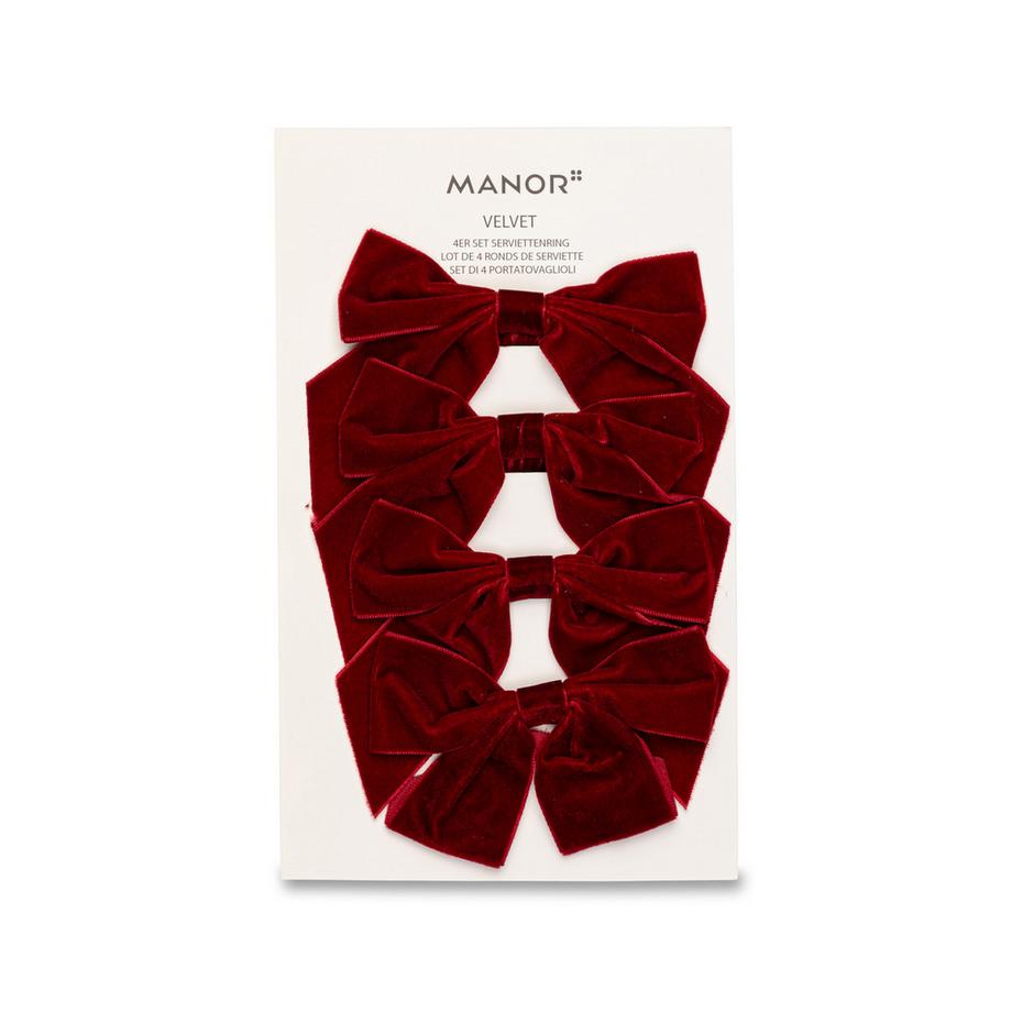 Manor Home Anelli portatovaglioli 4 pezzi Velvet 