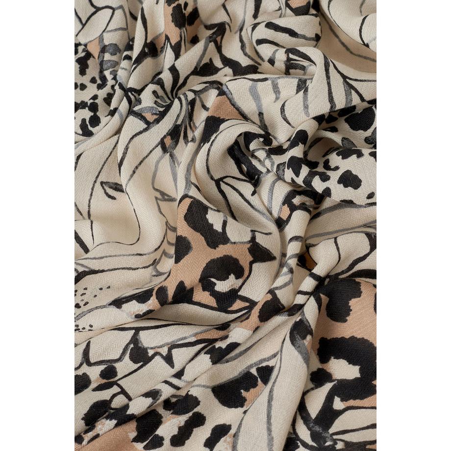 Caroll Foulard Imprimé Floral Léopard  