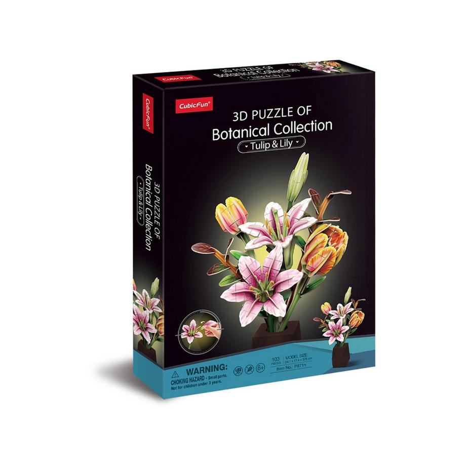 3D Puzzle Pot Tulipe et lys 103 pcs