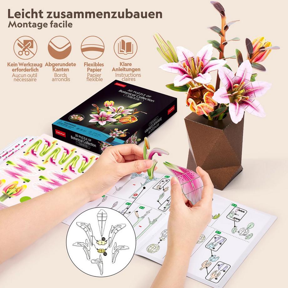 CubicFun  3D Puzzle Pot Tulipe et lys 103 pcs 
