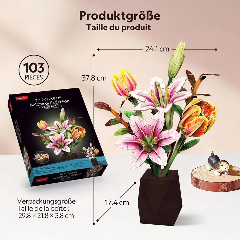 CubicFun  3D Puzzle Pot Tulipe et lys 103 pcs 