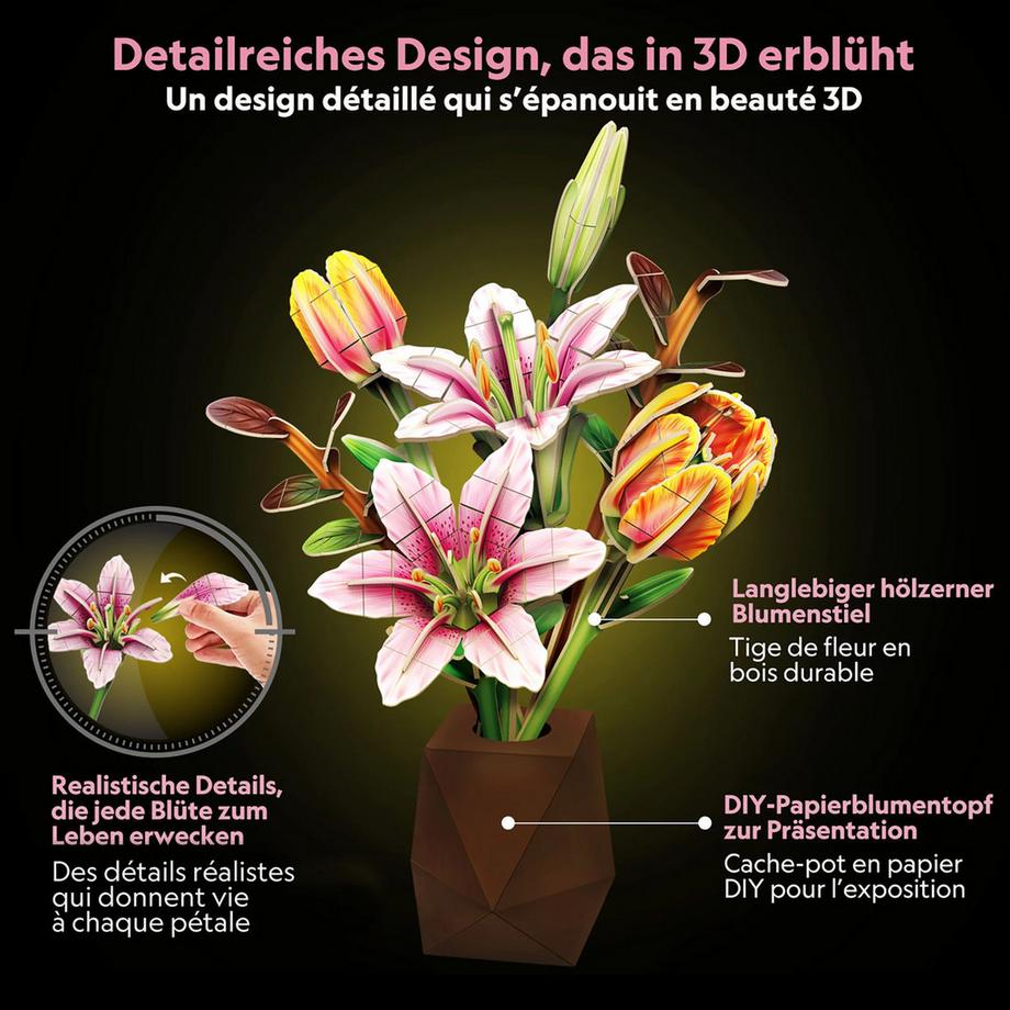 CubicFun  3D Puzzle Pot Tulipe et lys 103 pcs 