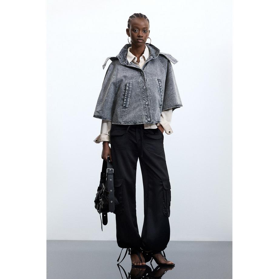 Desigual Poncho en Denim avec Capuche  
