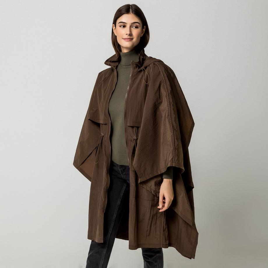 Desigual Poncho à capuche avec cordon de serrage  