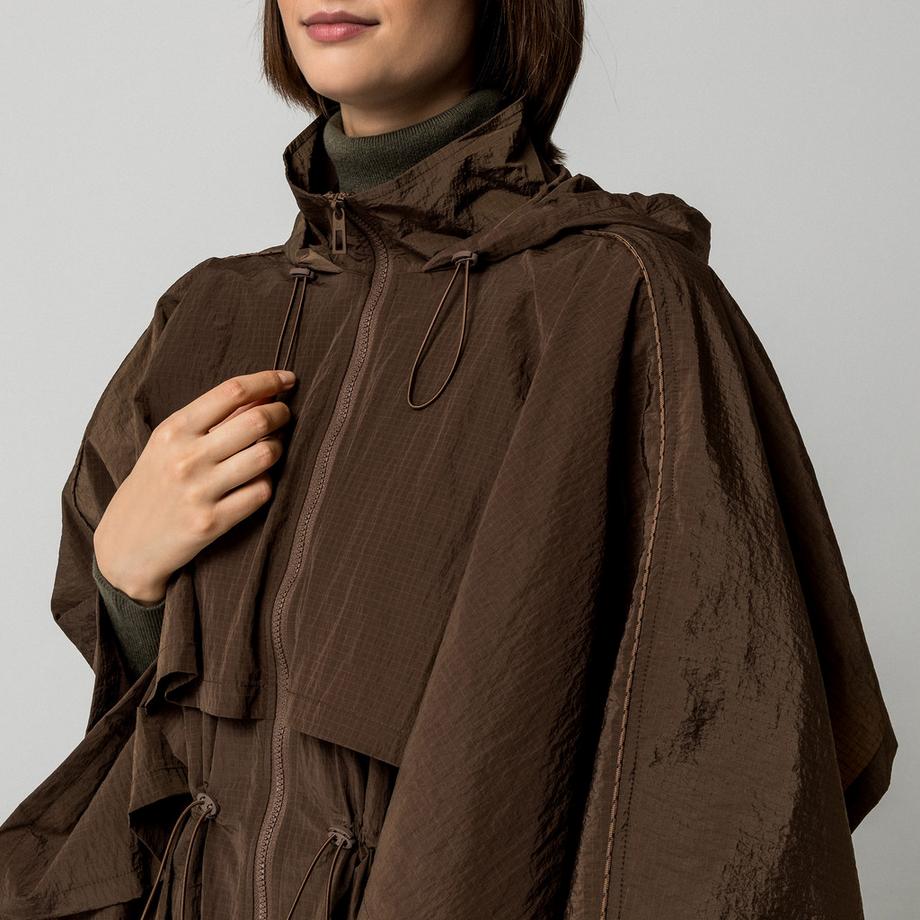 Desigual Poncho à capuche avec cordon de serrage  