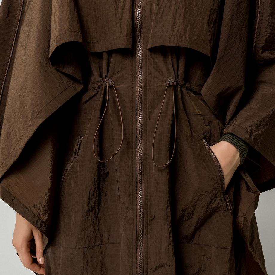 Desigual Poncho à capuche avec cordon de serrage  