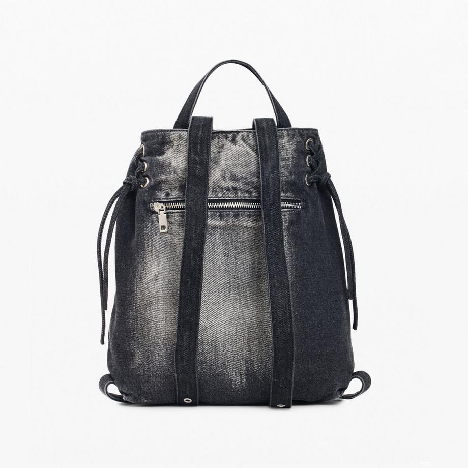 Desigual Sac à dos en jean avec cordon de serrage  
