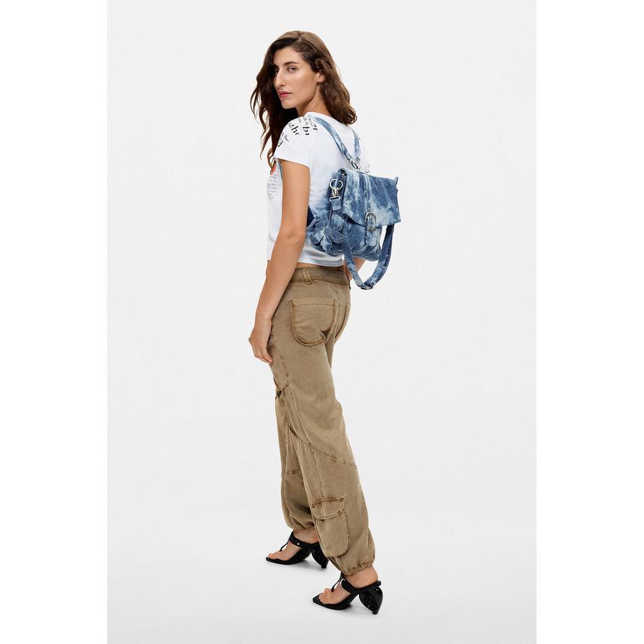 Desigual Denim Rucksack mit Klappenverschluss  