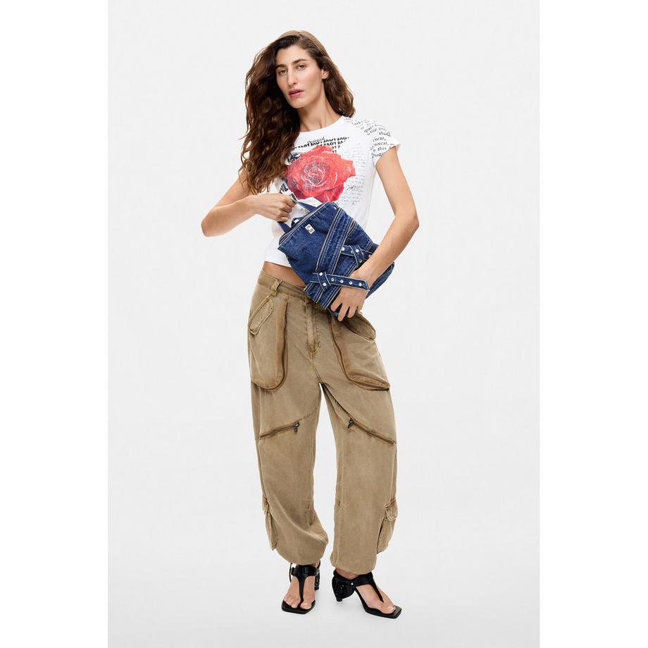 Desigual Sac à dos en denim avec rivets et fermetures éclair  