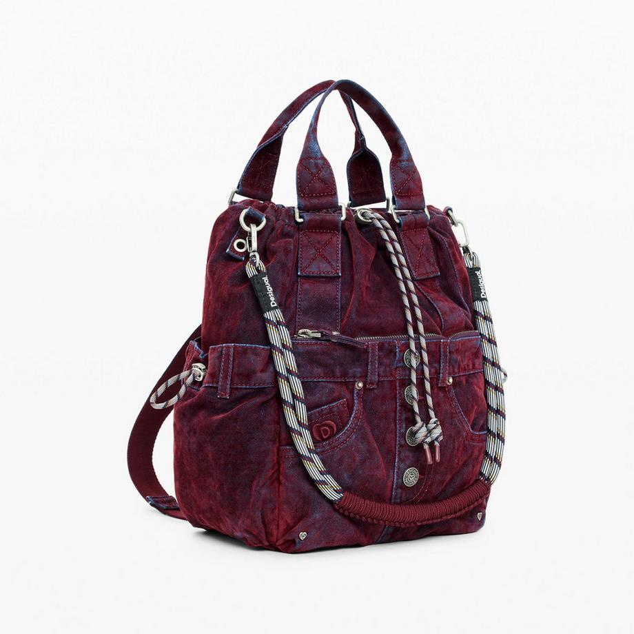 Desigual Sac à dos en denim avec fermeture à cordon  