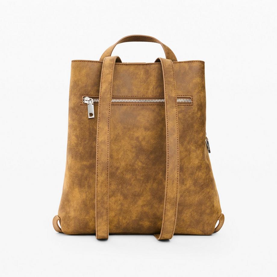 Desigual Rucksack mit Schnallengurt und diagonalen Reissverschlüssen  
