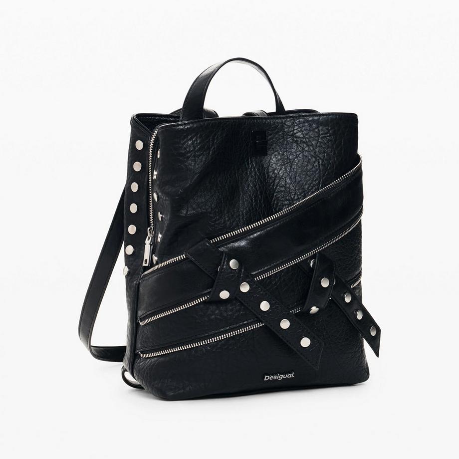 Desigual Zaino con zip e borchie  