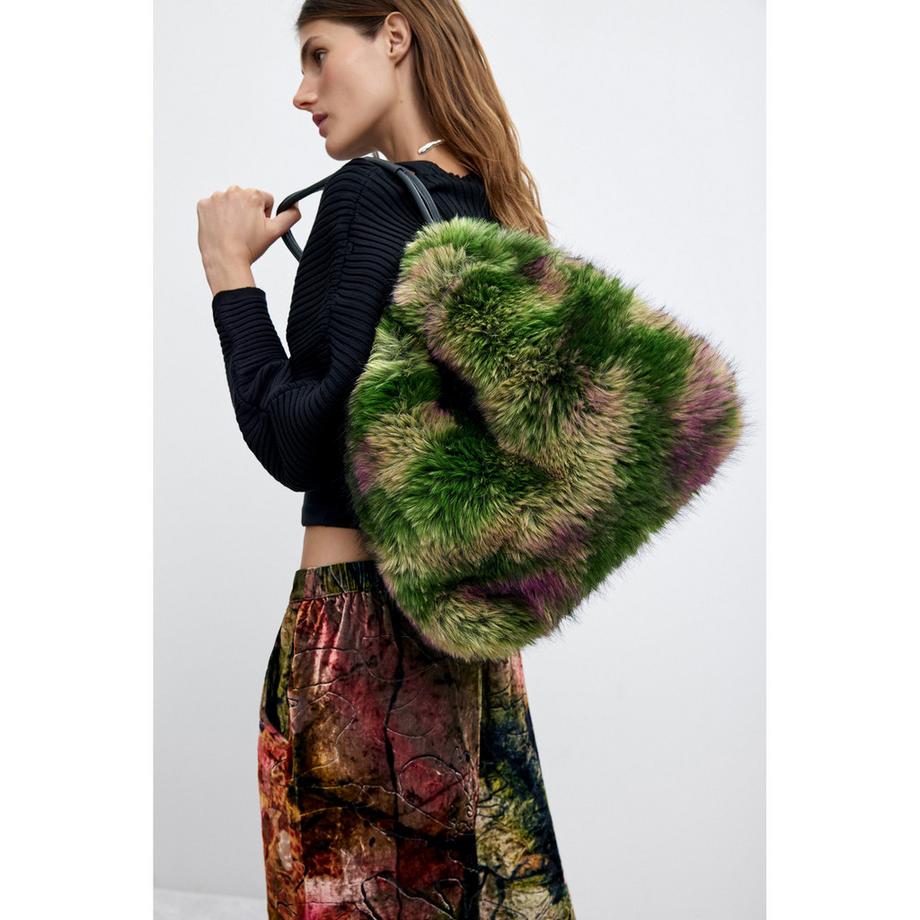 Desigual Faux Fur Shopper  