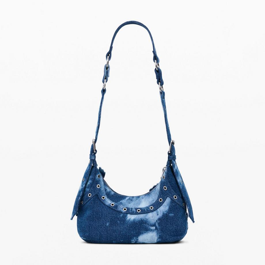Desigual Sac à bandoulière en jean avec appliqués floraux  