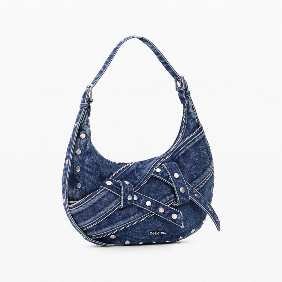 Desigual Denim Umhängetasche mit Nieten  