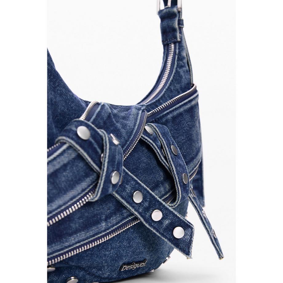Desigual Denim Umhängetasche mit Nieten  