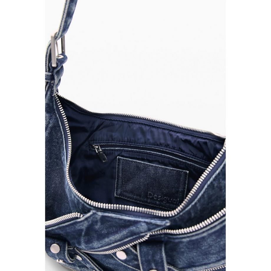 Desigual Denim Umhängetasche mit Nieten  