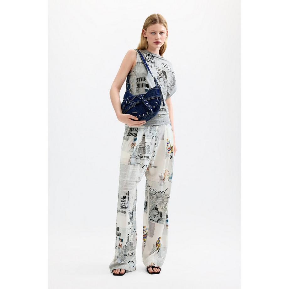 Desigual Denim Umhängetasche mit Nieten  