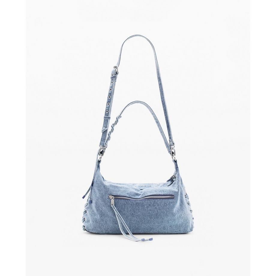 Desigual Denim Schultertasche mit Nieten  