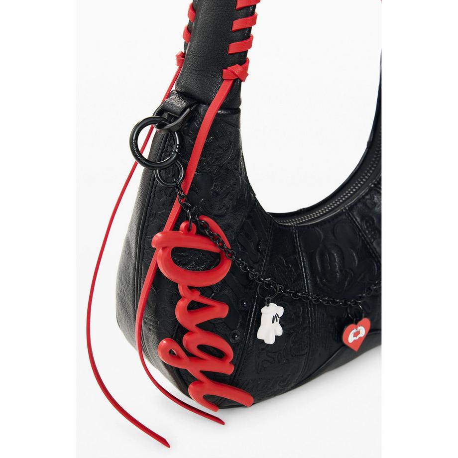 Desigual Mickey Mouse geprägte Hobo-Tasche mit roten Akzenten  