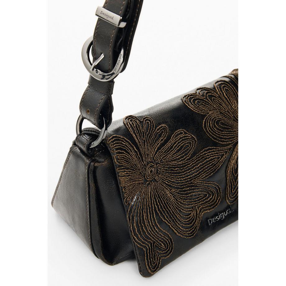 Desigual Blumenstickerei Schultertasche  