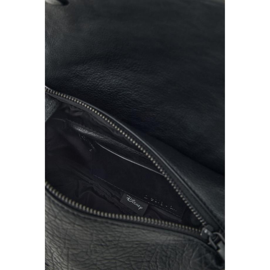 Desigual Schwarze geprägte Umhängetasche mit geflochtenem Riemen  