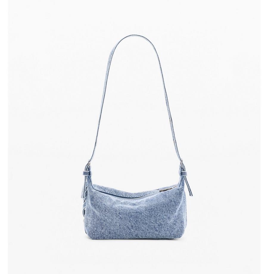 Desigual Denim Umhängetasche mit Nieten und Anhängern  