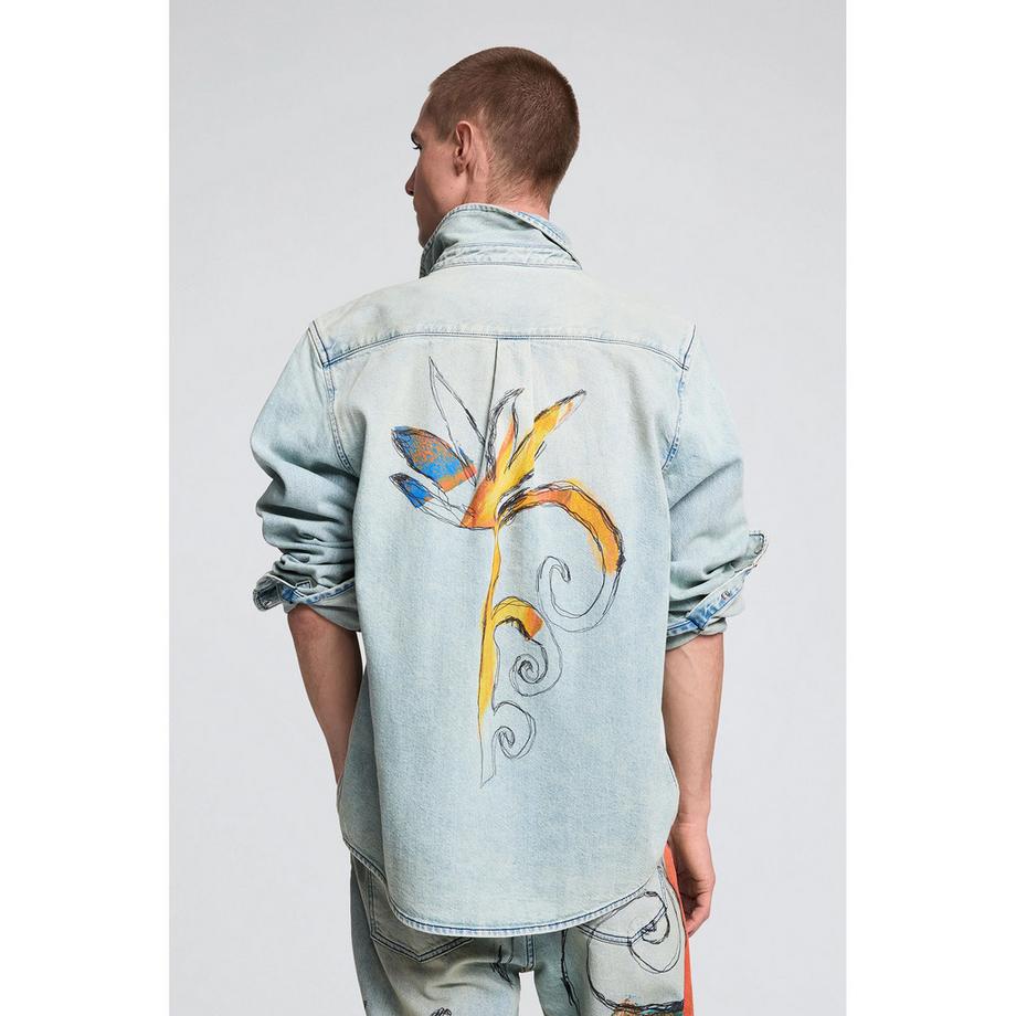 Desigual Chemise en jean à imprimé graphique  