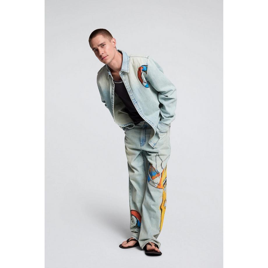 Desigual Chemise en jean à imprimé graphique  