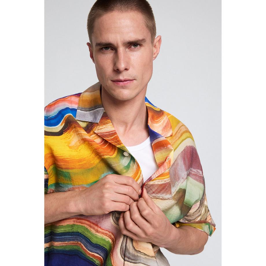 Desigual Chemise à manches courtes à motif abstrait  