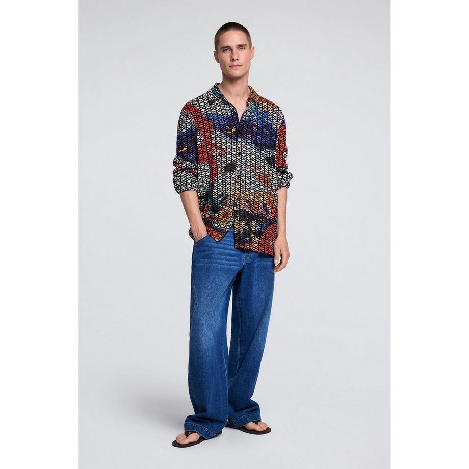 Desigual Chemise à manches longues à motifs  