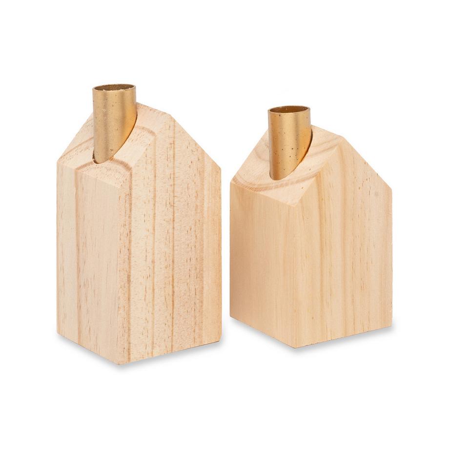 Manor Home Porte-bougies WOODEN HOUSE ADVENT 