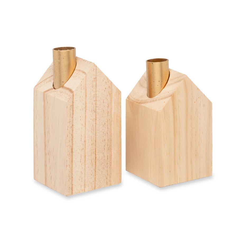 Manor Home Porte-bougies WOODEN HOUSE ADVENT 