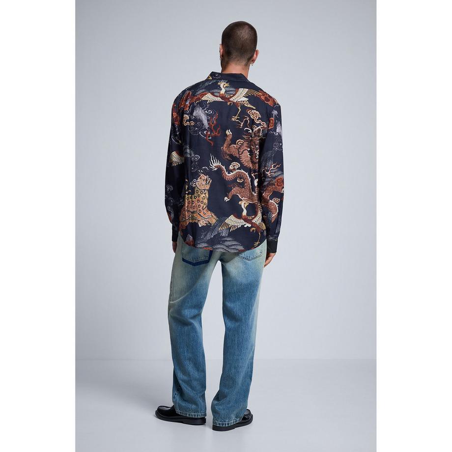 Desigual Drachenmuster Langarmhemd  