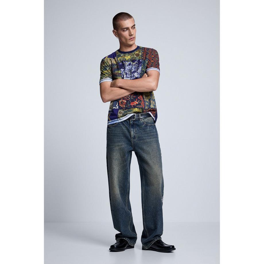 Desigual Bestickte Weitbeinige Jeans  